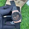 Hublot Leather Chronograph Wrist Watch 