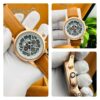 Montblanc brown leather gol watch